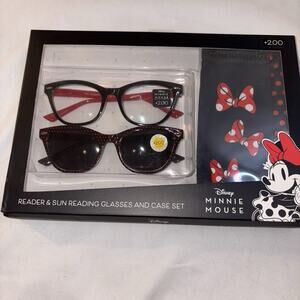 Disney Minnie Mouse Set 1 Reader, 1 Sun Reader, 2 Microfiber Cases +2.00 SEALED